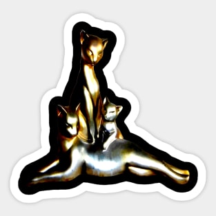 Three Cats Artistic And Statuesque Sticker